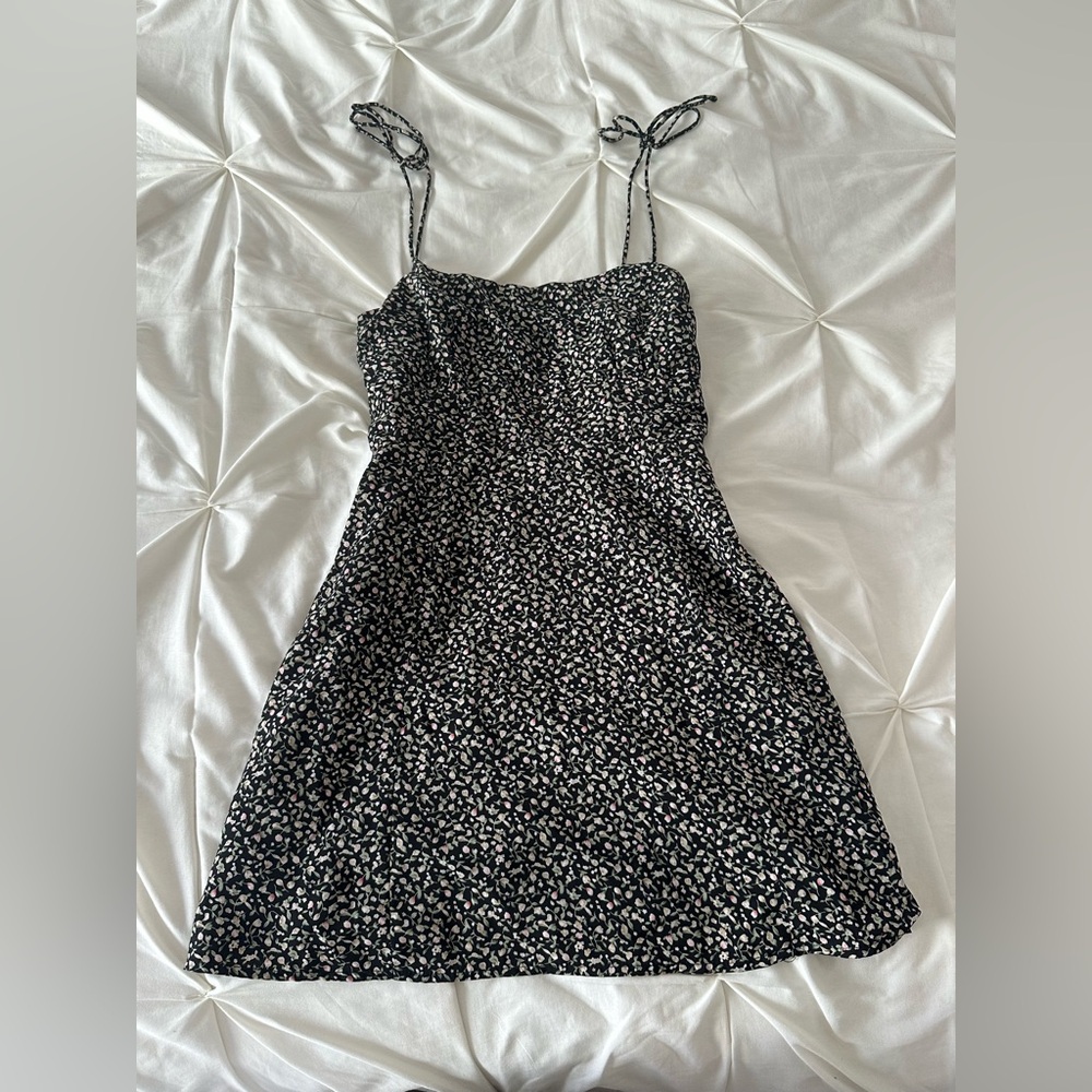 Blush Black and White Spaghetti Strap Sundress